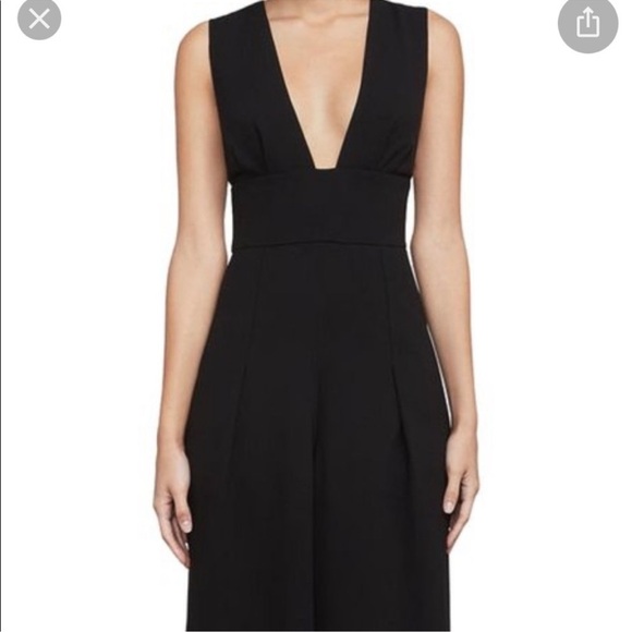 NWT BCBG Black Deep V-Neck Midi Dress - Picture 3 of 7